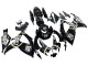 Billige Suzuki GSXR 600 / GSXR 750 Motorrad Verkleidung 2006-2007 - Glanzendes Schwarz Weiss Motul Lucky Strike