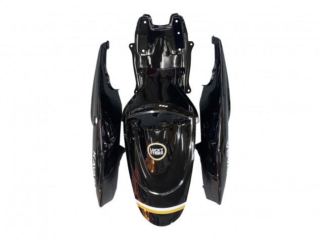 Billige Suzuki GSXR 600 / GSXR 750 Motorrad Verkleidung 2006-2007 - Glanzendes Schwarz Weiss Motul Lucky Strike