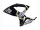 Billige Suzuki GSXR 600 / GSXR 750 Motorrad Verkleidung 2006-2007 - Glanzendes Schwarz Weiss Motul Lucky Strike