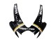 Billige Suzuki GSXR 600 / GSXR 750 Motorrad Verkleidung 2006-2007 - Glanzendes Schwarz Weiss Motul Lucky Strike