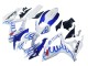 Billige Suzuki GSXR 600 / GSXR 750 Motorrad Verkleidung 2006-2007 - Weiss Blau Flamme