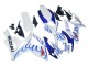 Billige Suzuki GSXR 600 / GSXR 750 Motorrad Verkleidung 2006-2007 - Weiss Blau Flamme