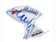 Billige Suzuki GSXR 600 / GSXR 750 Motorrad Verkleidung 2006-2007 - Weiss Blau Flamme