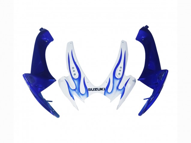 Billige Suzuki GSXR 600 / GSXR 750 Motorrad Verkleidung 2006-2007 - Weiss Blau Flamme