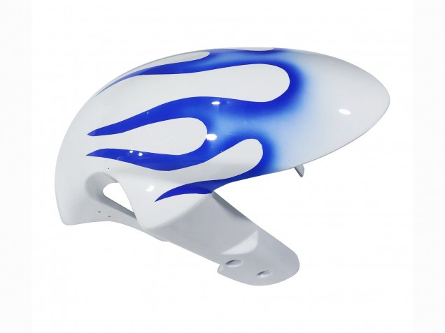 Billige Suzuki GSXR 600 / GSXR 750 Motorrad Verkleidung 2006-2007 - Weiss Blau Flamme