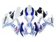 Billige Suzuki GSXR 600 / GSXR 750 Motorrad Verkleidung 2006-2007 - Weiss Blau Flamme