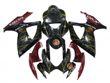 Billige Suzuki GSXR 600 / GSXR 750 Motorrad Verkleidung 2006-2007 - Glanzendes Schwarz Rot Gold