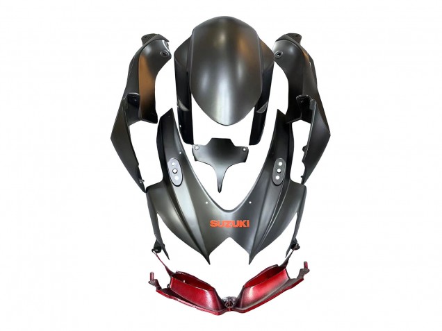 Billige Suzuki GSXR 600 / GSXR 750 Motorrad Verkleidung 2008-2010 - Matt Schwarz Rot