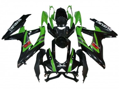 Billige Suzuki GSXR 600 / GSXR 750 Motorrad Verkleidung 2008-2010 - Grun Glanzendes Schwarz
