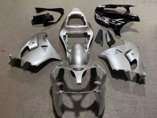 Billige Kawasaki ZX9R Motorrad Verkleidung 2002-2003 - Silber Glanzendes Schwarz