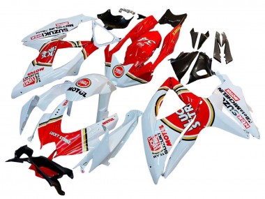 Billige Suzuki GSXR 600 / GSXR 750 Motorrad Verkleidung 2008-2010 - Weiss Rot Motul Lucky Strike