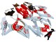 Billige Suzuki GSXR 600 / GSXR 750 Motorrad Verkleidung 2008-2010 - Weiss Rot Motul Lucky Strike