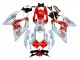 Billige Suzuki GSXR 600 / GSXR 750 Motorrad Verkleidung 2008-2010 - Weiss Rot Motul Lucky Strike
