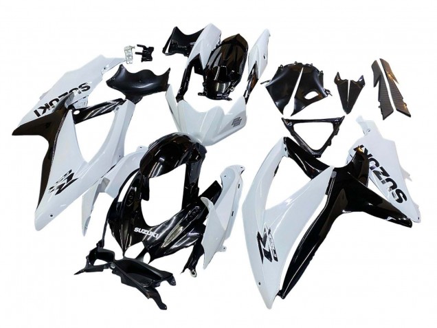 Billige Suzuki GSXR 600 / GSXR 750 Motorrad Verkleidung 2008-2010 - Weiss Schwarz