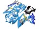 Billige Suzuki GSXR 600 / GSXR 750 Motorrad Verkleidung 2008-2010 - Blau Gelb Rizla