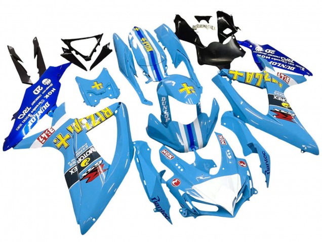 Billige Suzuki GSXR 600 / GSXR 750 Motorrad Verkleidung 2008-2010 - Blau Gelb Rizla