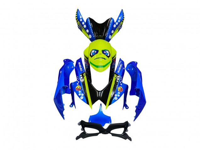 Billige Suzuki GSXR 600 / GSXR 750 Motorrad Verkleidung 2008-2010 - Blau Fluoreszierendes Grun Hai