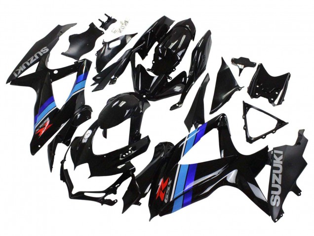 Billige Suzuki GSXR 600 / GSXR 750 Motorrad Verkleidung 2008-2010 - Glanzendes Schwarz Blau