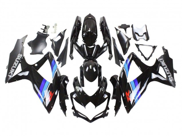 Billige Suzuki GSXR 600 / GSXR 750 Motorrad Verkleidung 2008-2010 - Glanzendes Schwarz Blau