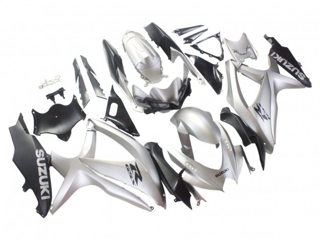 Billige Suzuki GSXR 600 / GSXR 750 Motorrad Verkleidung 2008-2010 - Silber Matt Schwarz