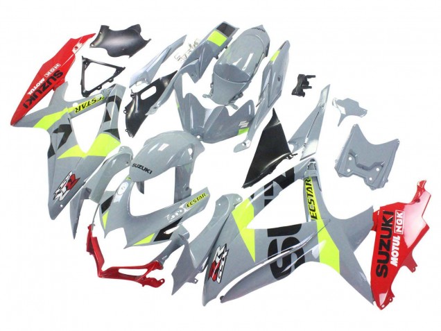 Billige Suzuki GSXR 600 / GSXR 750 Motorrad Verkleidung 2008-2010 - Grau Gelb Rot
