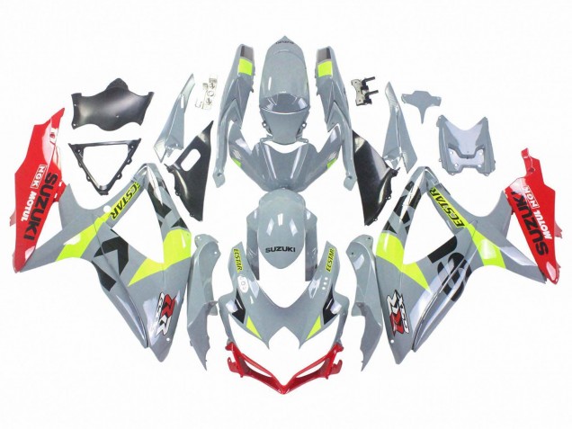 Billige Suzuki GSXR 600 / GSXR 750 Motorrad Verkleidung 2008-2010 - Grau Gelb Rot