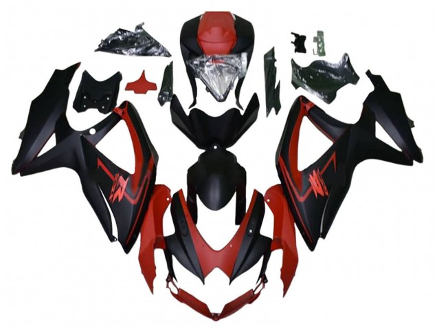 Billige Suzuki GSXR 600 / GSXR 750 Motorrad Verkleidung 2008-2010 - Kastanienbraun Rot Matt Schwarz