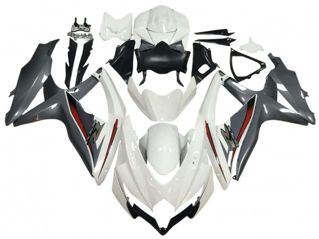 Billige Suzuki GSXR 600 / GSXR 750 Motorrad Verkleidung 2008-2010 - Weiss Grau Rot