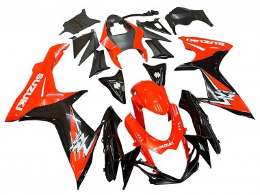 Billige Suzuki GSXR 600 / GSXR 750 Motorrad Verkleidungen Kit 2011-2024 - Rot Glanzendes Schwarz