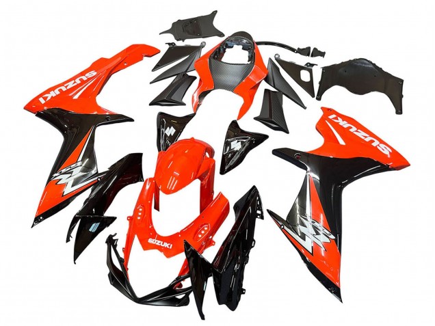 Billige Suzuki GSXR 600 / GSXR 750 Motorrad Verkleidungen Kit 2011-2024 - Rot Glanzendes Schwarz