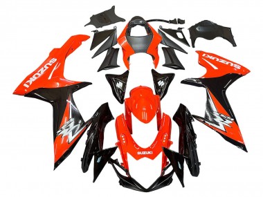 Billige Suzuki GSXR 600 / GSXR 750 Motorrad Verkleidungen Kit 2011-2024 - Rot Glanzendes Schwarz