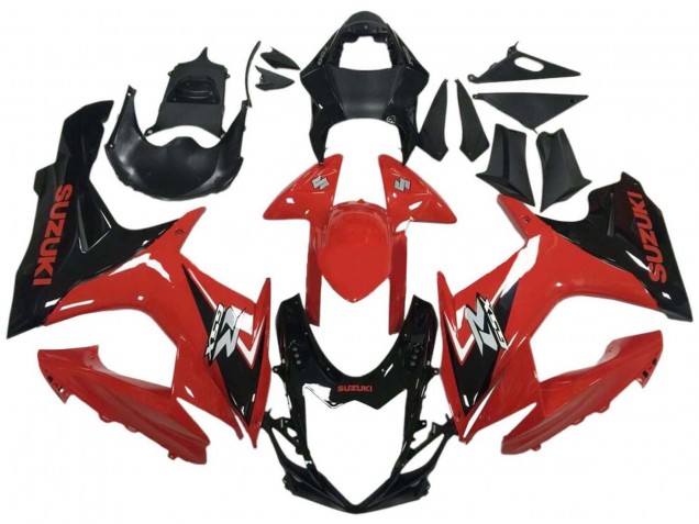 Billige Suzuki GSXR 600 / GSXR 750 Motorrad Verkleidung 2011-2024 - Rot Glanzendes Schwarz