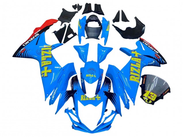 Billige Suzuki GSXR 600 / GSXR 750 Motorrad Verkleidung 2011-2024 - Blau Gold Rot Schwarz Rizla