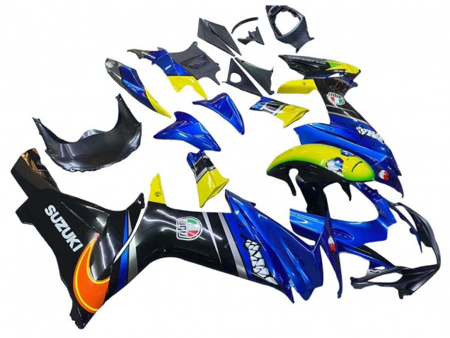 Billige Suzuki GSXR 600 / GSXR 750 Motorrad Verkleidung 2011-2024 - Blau Gelb