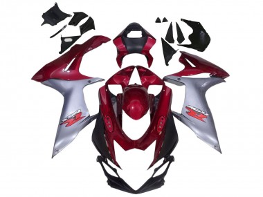 Billige Suzuki GSXR 600 / GSXR 750 Motorrad Verkleidung 2011-2024 - Rot Silber
