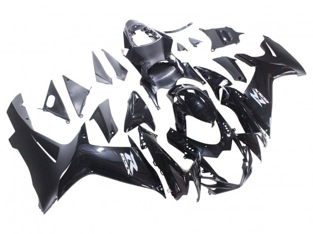 Billige Suzuki GSXR 600 / GSXR 750 Motorrad Verkleidung 2011-2024 - Glanzendes Schwarz Matt Schwarz Weiss Aufkleber