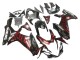 Billige Suzuki GSXR 600 / GSXR 750 Motorrad Verkleidung 2011-2024 - Glanzendes Schwarz Rot Flamme