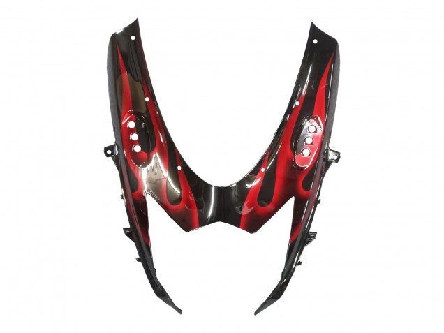 Billige Suzuki GSXR 600 / GSXR 750 Motorrad Verkleidung 2011-2024 - Glanzendes Schwarz Rot Flamme