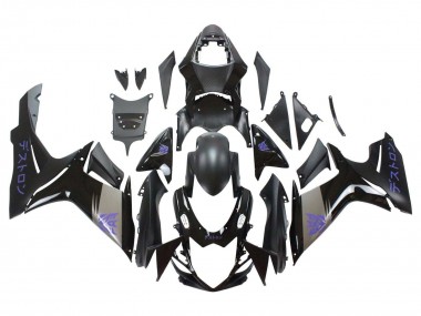 Billige Suzuki GSXR 600 / GSXR 750 Motorrad Verkleidung 2011-2024 - Matt Schwarz Grau Lila