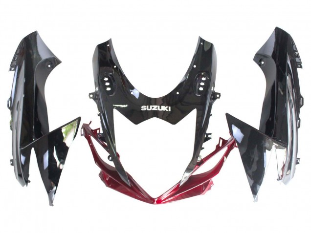 Billige Suzuki GSXR 600 / GSXR 750 Motorrad Verkleidung 2011-2024 - Rot Glanzendes Schwarz