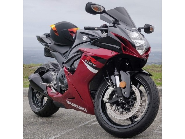 Billige Suzuki GSXR 600 / GSXR 750 Motorrad Verkleidung 2011-2024 - Rot Glanzendes Schwarz