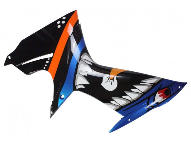 Billige Suzuki GSXR 600 / GSXR 750 Motorrad Verkleidung 2011-2024 - Hellblau Orange Schwarz Weiss Hai 46