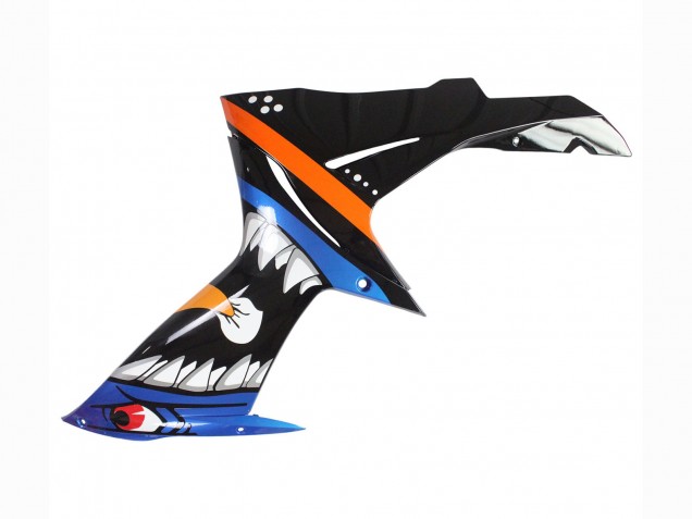 Billige Suzuki GSXR 600 / GSXR 750 Motorrad Verkleidung 2011-2024 - Hellblau Orange Schwarz Weiss Hai 46