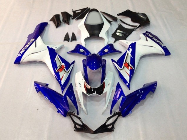 Billige Suzuki GSXR 600 / GSXR 750 Motorrad Verkleidung 2011-2024 - Blau Weiss