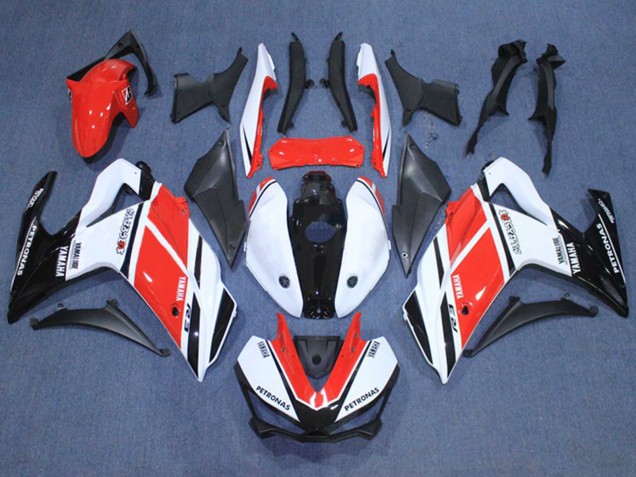 Billige Yamaha YZF R3/R25 Motorrad Verkleidung 2015-2018 - Weiss Rot Schwarz Petronas Yamalube