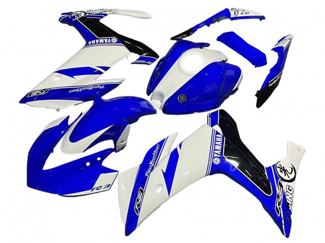 Billige Yamaha YZF R3/R25 Motorrad Verkleidung 2015-2018 - Weiss Blau Schwarz Rennen
