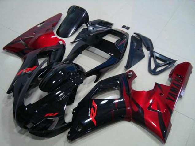 Billige Yamaha YZF R1 Motorrad Verkleidung 1998-1999 - Glanzendes Schwarz Rot