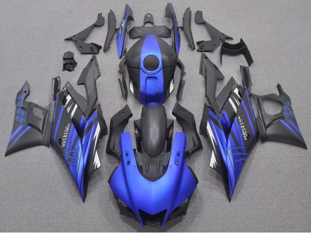 Billige Yamaha YZF R3/R25 Motorrad Verkleidung 2019-2021 - Blau Matt Schwarz Monster
