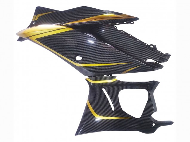 Billige Yamaha YZF R3/R25 Motorrad Verkleidung 2019-2021 - Gold Schwarz Carbonfaser