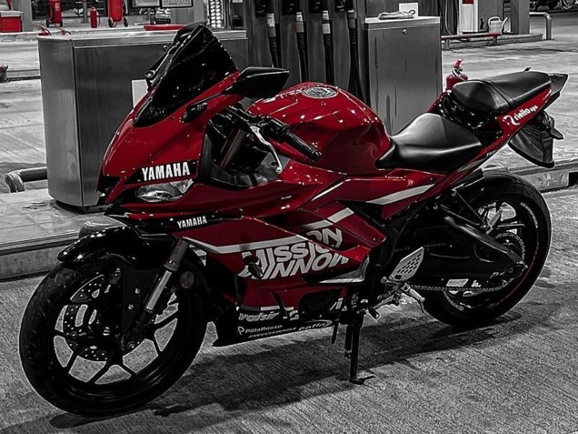 Billige Yamaha YZF R3/R25 Motorrad Verkleidung 2019-2021 - Dunkel Rot Weiss Silber Schwarz Valsir